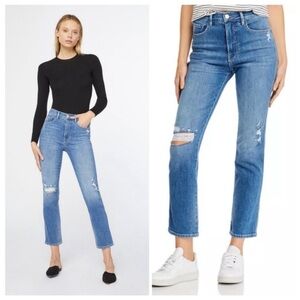 FRAME Denim Le Sylvie Slender Straight Sonoma Distressed Jean